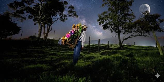 Silletera Night in Santa Elena during the Medellín Flower Festival