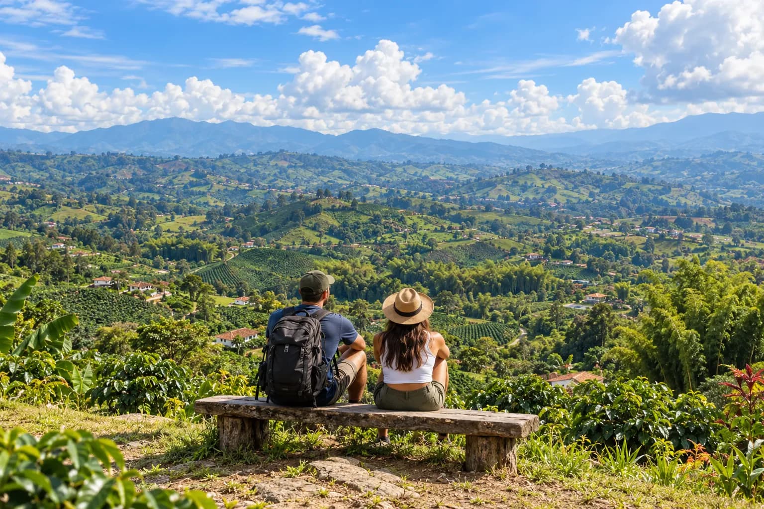 Mirador con vista a valles cafeteros del Quindío